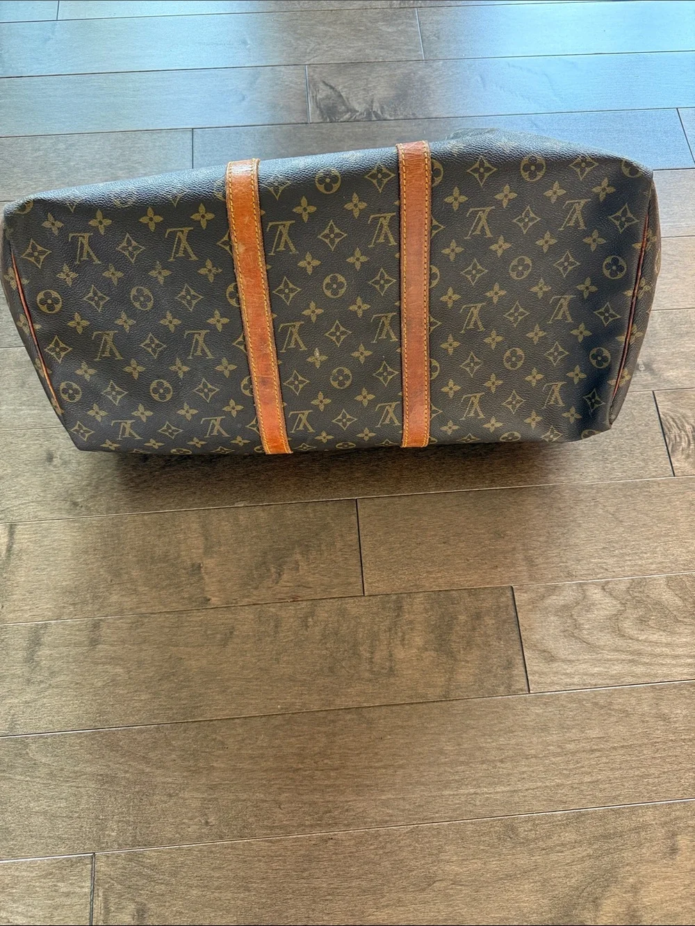 Louis Vuitton Brown Canvas Duffel with Tan Leather Trim